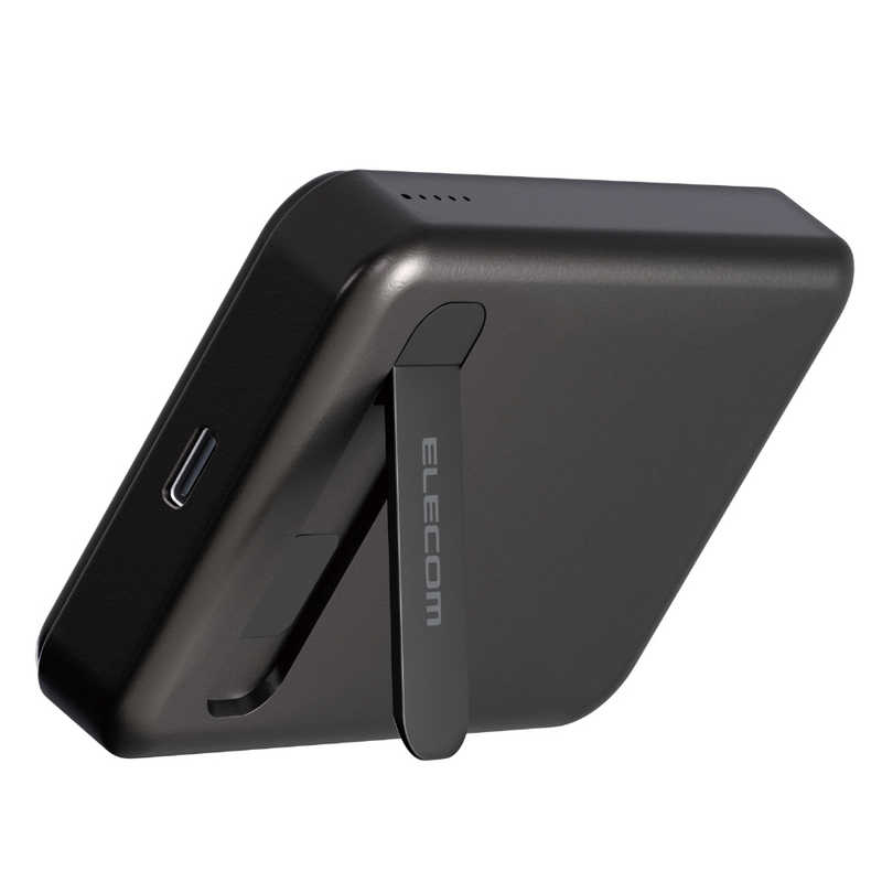 エレコム ELECOM ワイヤレスモバイルバッテリー(5000mAh/スタンド付き) DE-C53-5000BK