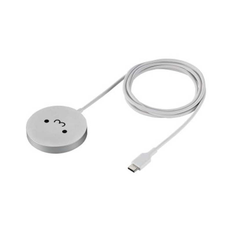 エレコム ELECOM ワイヤレス充電器 Qi 認証 Qi2 対応 マグネット式 卓上 ケーブル一体 1.5m 置くだけ充電器 ホワイトフェイス W-MA04WF