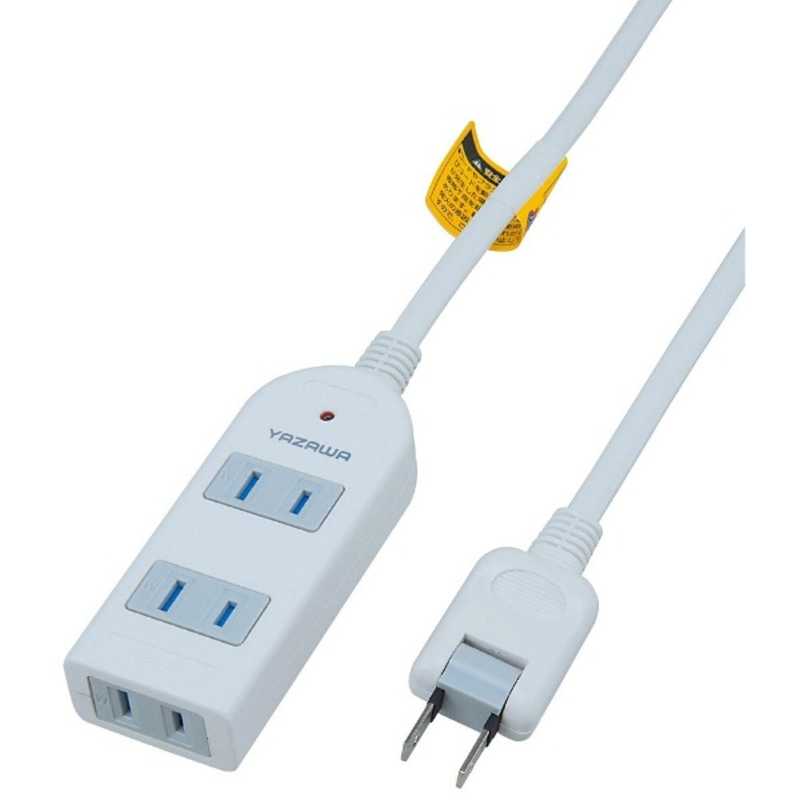 ヤザワ YAZAWA 雷サージ付電源タップ (2ピン式･3個口･1m･ホワイト) Y02KS301WH