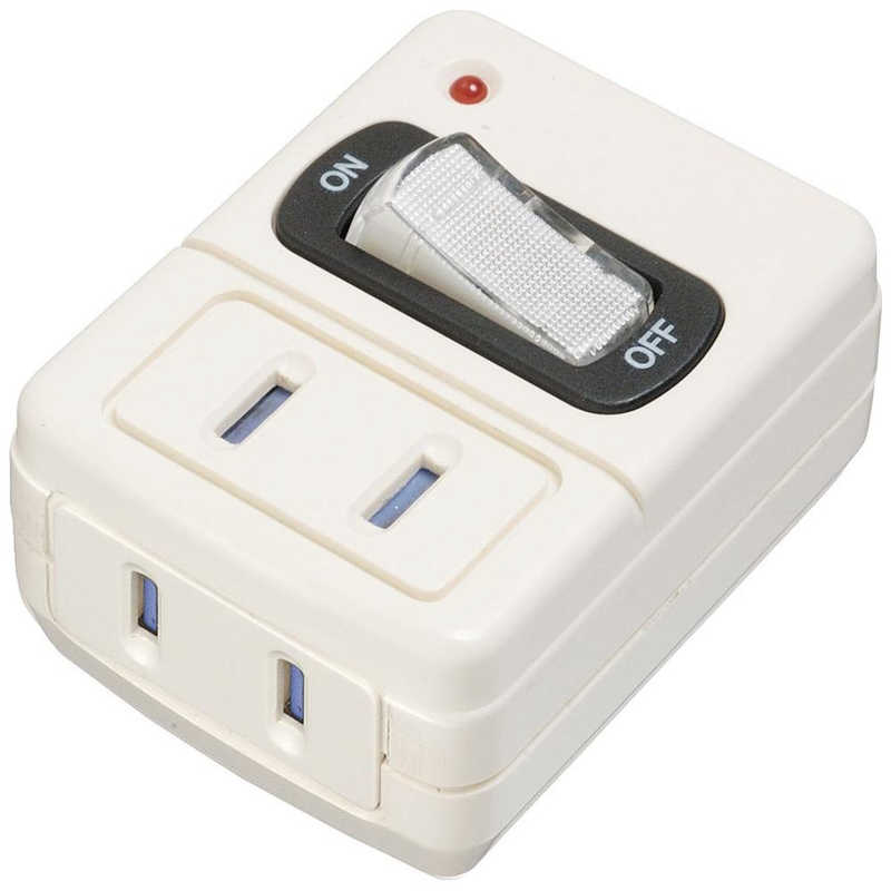 ヤザワ YAZAWA 雷サージ付省エネタップ(2個口) ホワイト Y02FUSK210WH