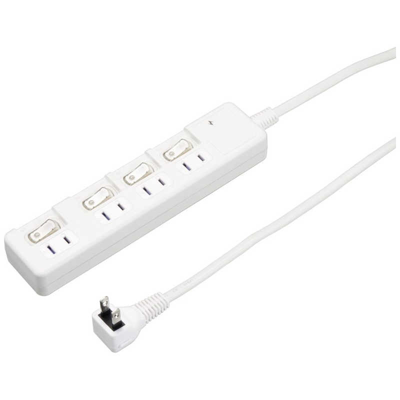ヤザワ YAZAWA 雷ガード付節電タップ（4個口 3.0m）ホワイト H8KS443WH