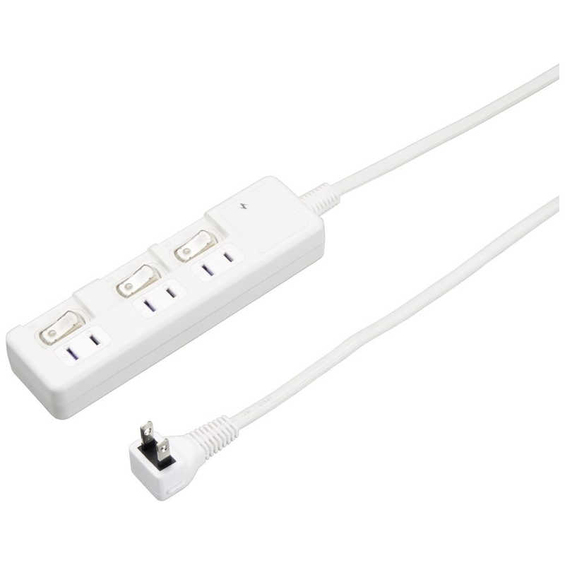 ヤザワ YAZAWA 雷ガード付節電タップ(3個口・1m) ホワイト H8KS331WH