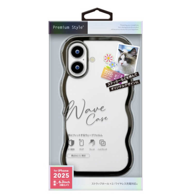 PGA iPhone 17用ウェーブケース ブラック PG-25AWH02BK