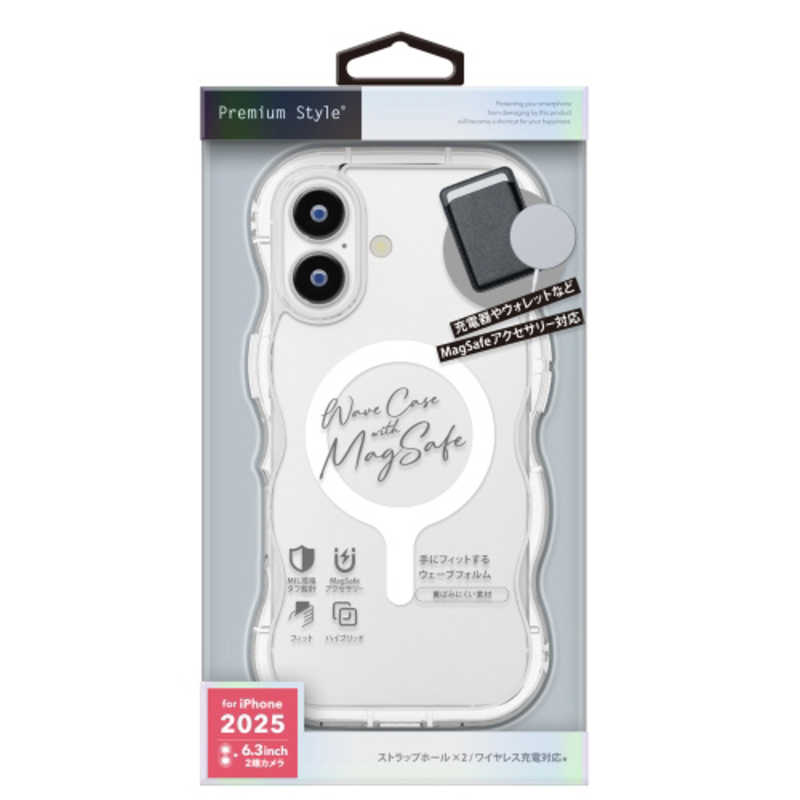 PGA iPhone 17用MagSafe ウェーブケース クリア PG-25AMW01CL