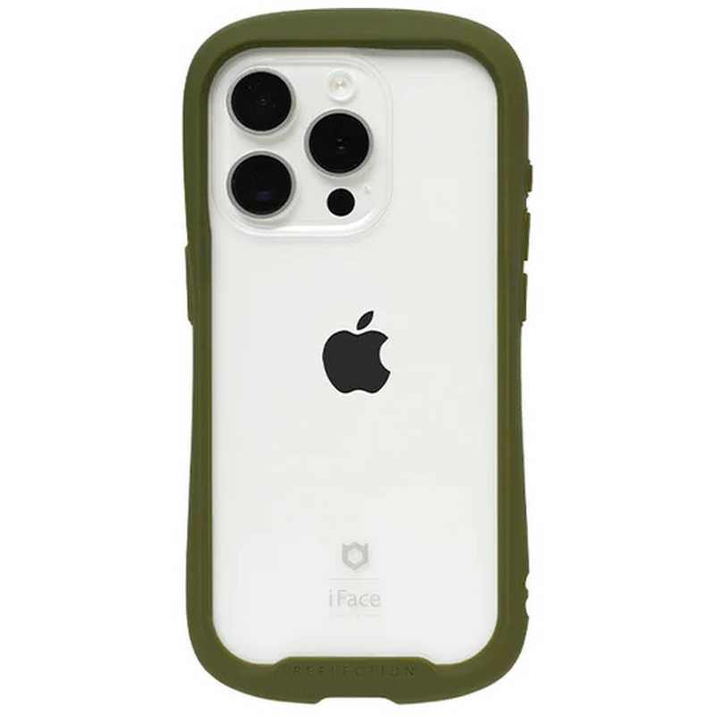 ハミィ HAMEE ［iPhone 15 Pro(6.1インチ)専用］iFace Reflection強化ガラスクリアケース iFace カーキ 41-959176