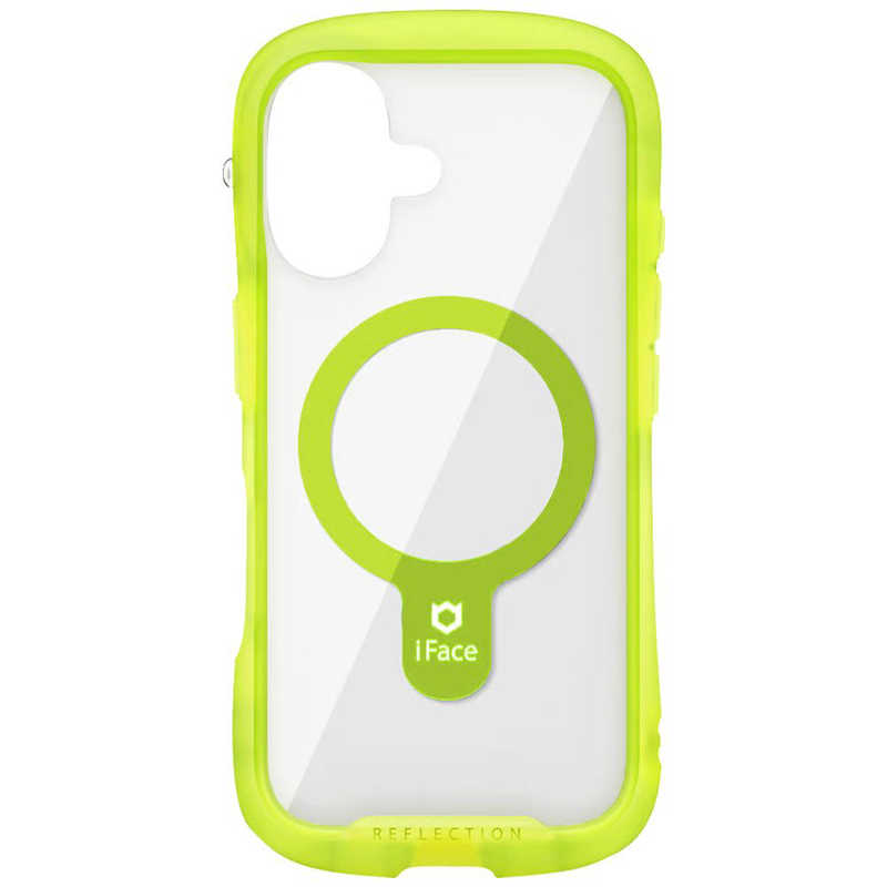 ハミィ HAMEE iPhone 16用MAGSYNQ強化ガラスクリアケース I FACE REFLECTIONNEO クリアイエロー 41-980224