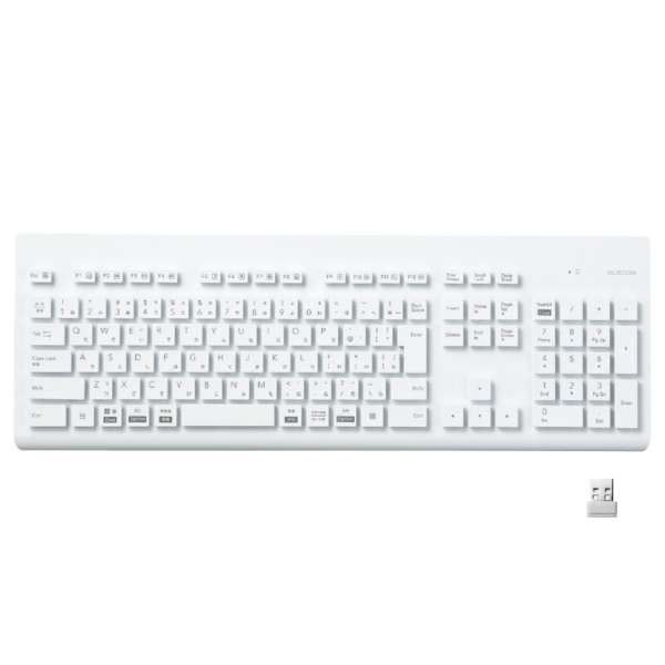 エレコム ELECOM 洗える 抗菌 無線キーボード TK-WS02DMKWH