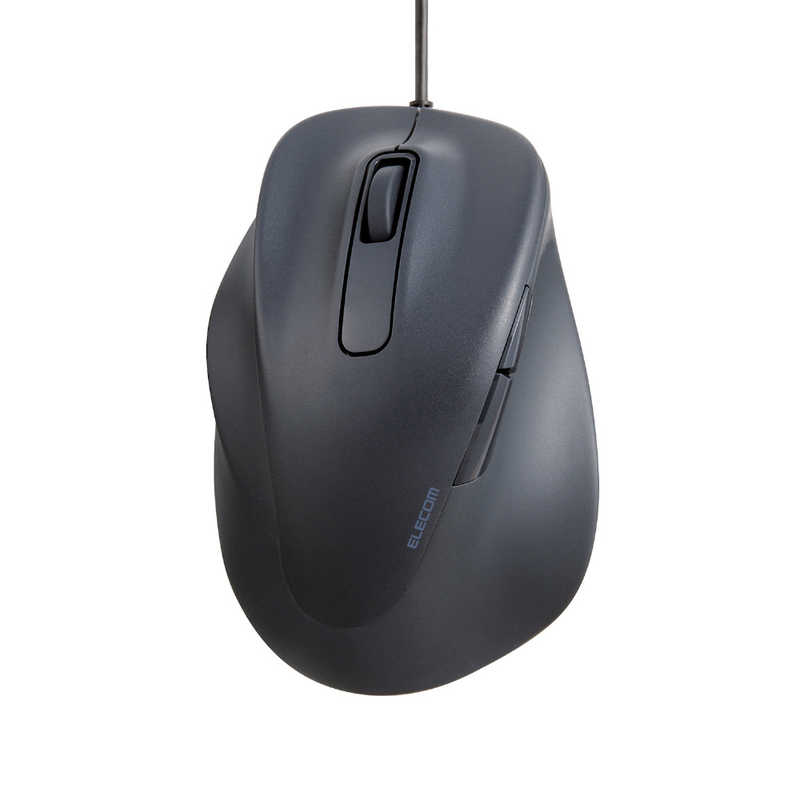 エレコム ELECOM 静音 有線マウス EX-G 5ボタン Lサイズ(左手用) ブラック M-XGL31UBSKBK