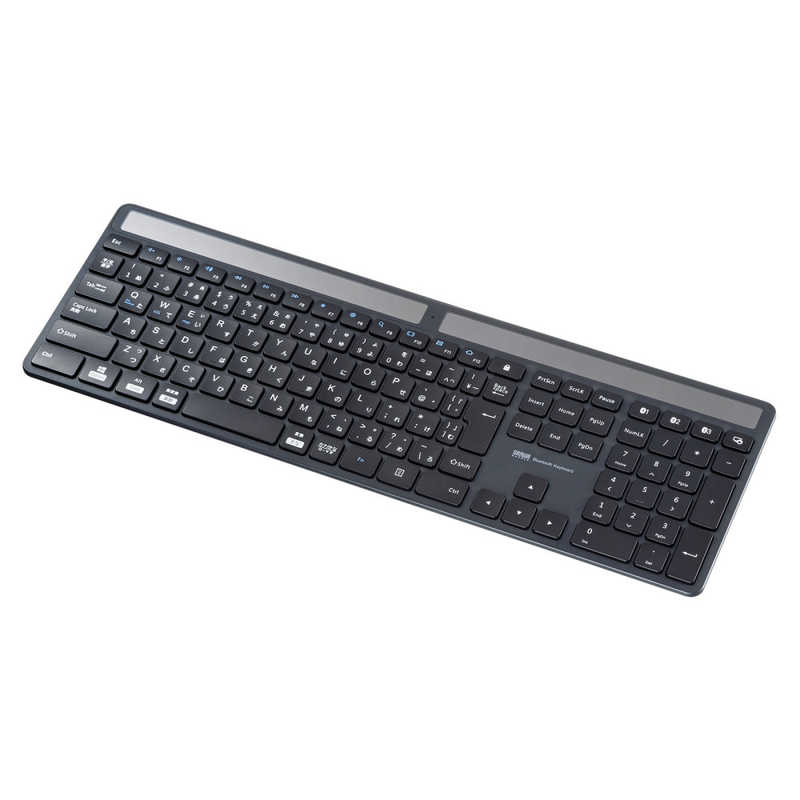 サンワサプライ SANWA SUPPLY ソーラー充電Bluetoothキーボード / SANWA SUPPLY Solar Charging Bluetooth Keyboard SKB-BTEC1BK