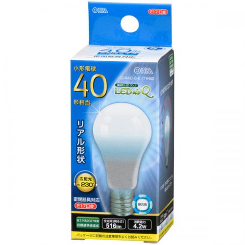 【SALE】オーム電機 OHM LED電球 ミニクリタイプ E17 40形相当 昼光色 LDA4D-G-E17 IH92