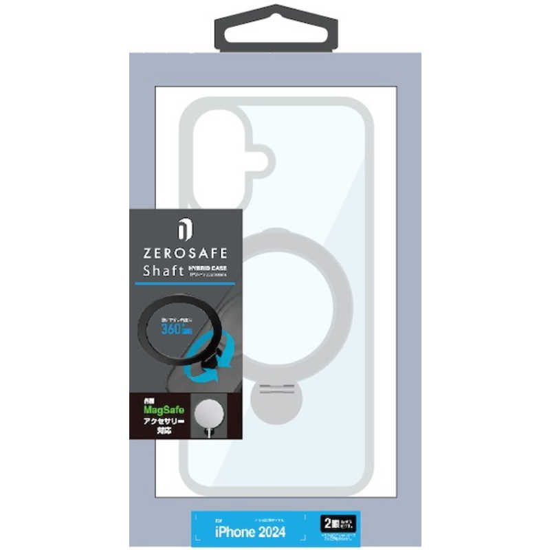 ラスタバナナ RastaBanana iPhone 16用ZEROSAFE SHAFT MAGSAFE対応360°回転スタンドケース ホワイト 8304IP461ZSFS WH