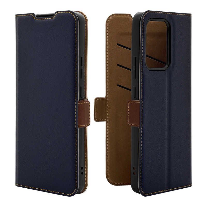 ラスタバナナ RastaBanana OPPO RENO13 A用薄型手帳サイドマグネットケース ネイビー＊ブラウン 8831OR13ABSMNVB