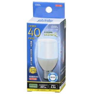 オーム電機 OHM LED電球 T形 E17 40形相当 昼光色 LDT4D-G-E17 IG92