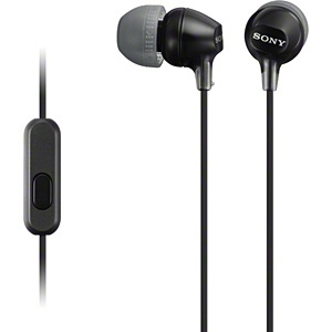 SONY カナル型イヤホン リモコン マイク付 ブラック MDR-EX15APB ソニー