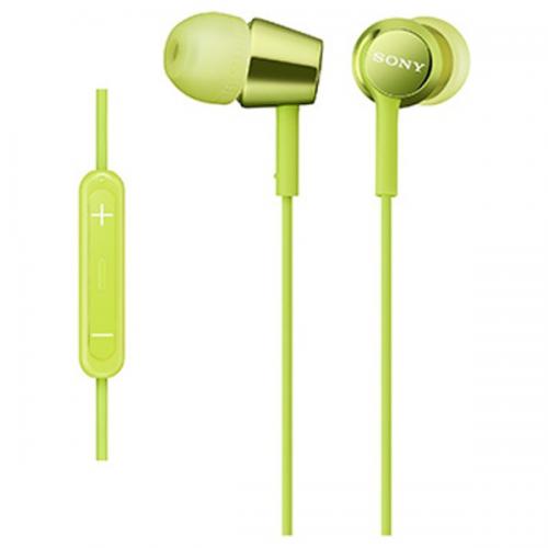 【SALE】SONY カナル型イヤホン iPhone iPad用リモコン マイク付 ライムグリーン MDR-EX150IPG ソニー