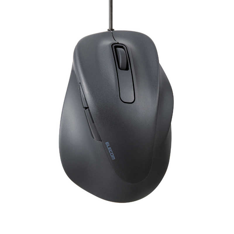 エレコム　ELECOM 有線マウス 静音 抗菌 5ボタン Lサイズ Windows Mac ChromeOS対応 医師監修 EX-G ブラック M-XGL30UBSKCBK