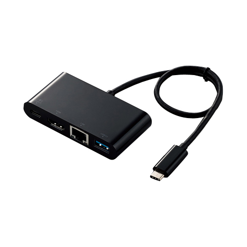 【SALE】エレコム ELECOM Type-Cドッキングステーション  USB(3.0)1ポート HDMI1ポート LANポート 30cmケーブル DST-C09BK ブラック