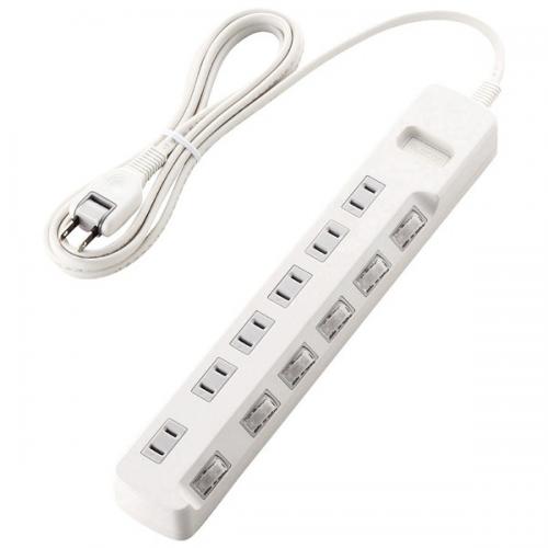 ELECOM 個別スイッチ付雷ガードタップ 6個口 2.5m ホワイト T-K5A-2625WH エレコム