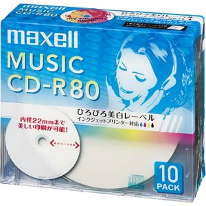 マクセル maxell 音楽用CD-R 80分 10枚 CDRA80WP.10S