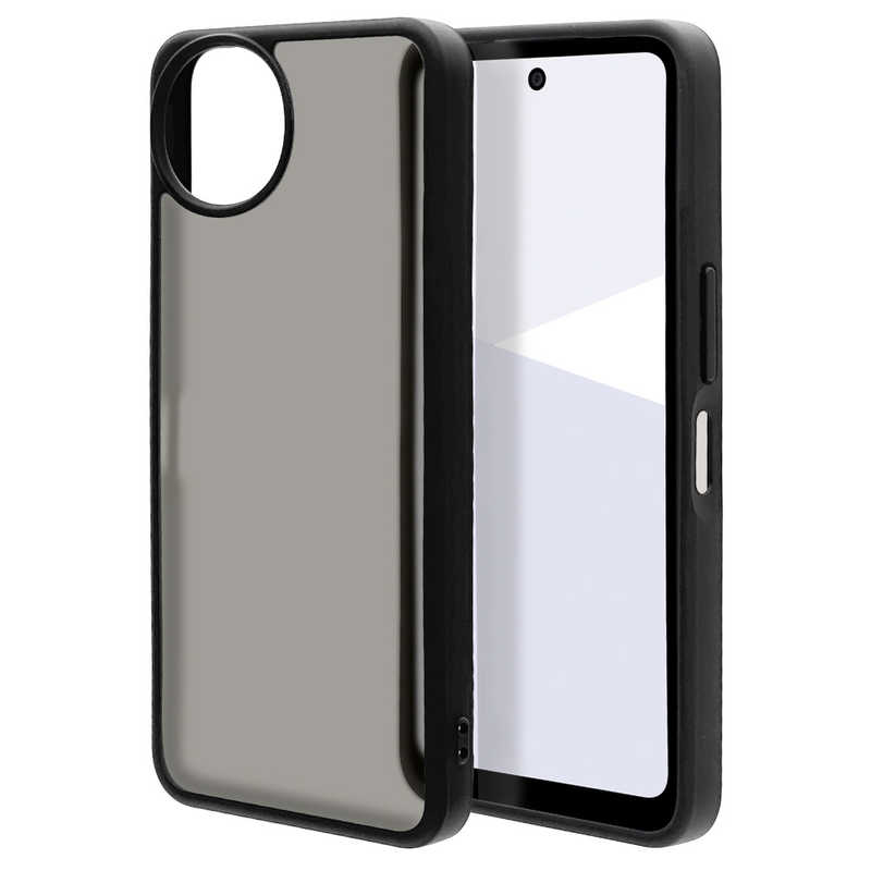 ラスタバナナ AQUOS wish5用ハイブリッドケース TPU×PC ブラック＊フロストブラック 8824AW5HPFBK
