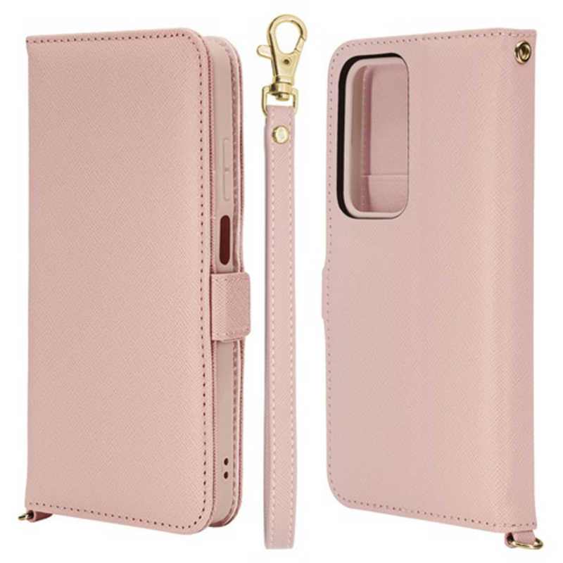 ラスタバナナ OPPO A5 5G用ハンドストラップ付き手帳型ケース ライトピンク 9284OA5BHSLPK