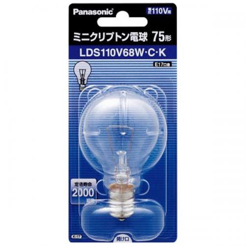 【SALE】Panasonic ミニクリプトン電球 75形 クリア 口金E17 LDS110V68WCK パナソニック