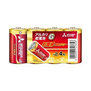 【SALE】MITSUBISHI アルカリ乾電池単2形4本パック LR14GD/4S 三菱