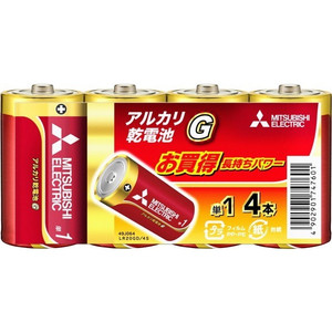 【SALE】MITSUBISHI アルカリ乾電池単1形4本パック LR20GD/4S 三菱