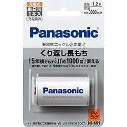 【SALE】Panasonic ニッケル水素電池 単2形 BK-2MGC/1 パナソニック