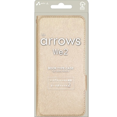 エアージェイ air-j arrows We2 シャイニー手帳型ケース BOOK TYPE CASE for arrows We2 ゴールド（SG） AC-WE2-SHY SG