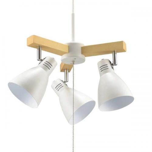 オーム電機 OHM 3灯ペンダントライト LED電球付 ホワイト LT-YY30AW-W