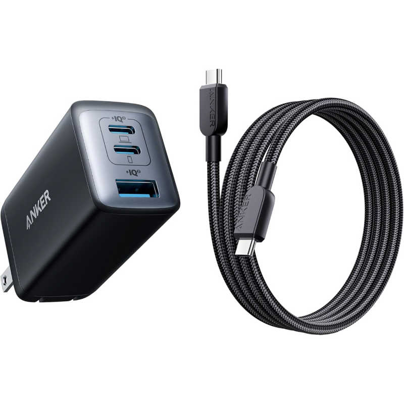 Anker PowerPort III 3-Port 65W Pod with USB-C & USB-C ケーブル B2667N12