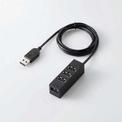 エレコム ELECOM 機能主義USBハブ　長ケーブル4ポート U2H-TZ427BBK ブラック
