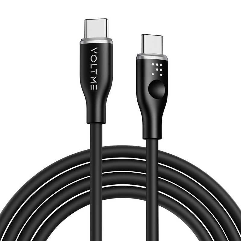 VOLTME モスシリーズシリコン 充電ケーブル USB-C＆USB-C 60W 黒 1.8m C2136