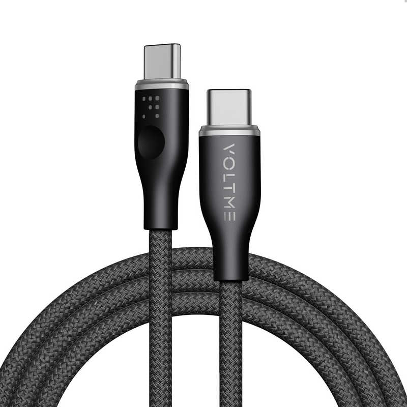 VOLTME ラグシリーズナイロン素材 充電ケーブル USB-C＆USB-C 60W 黒 1m C2158