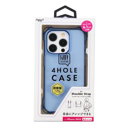 サンクレスト SUNCREST iPhone 15 Pro用衝撃吸収ケース 4ホールケース NEWT ブルー I37RIJS02
