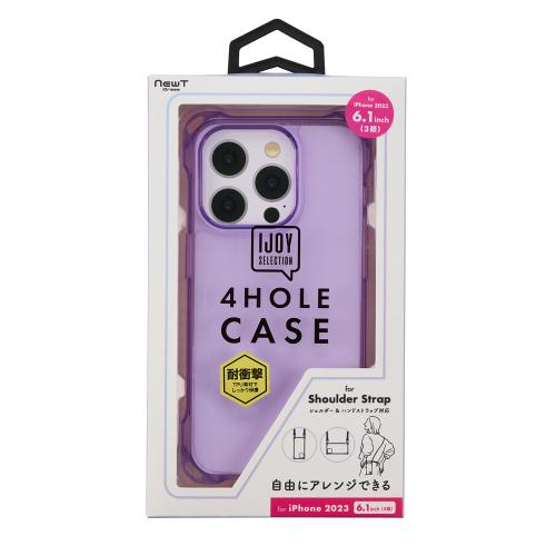 サンクレスト SUNCREST iPhone 15 Pro用衝撃吸収ケース 4ホールケース NEWT パープル I37RIJS03