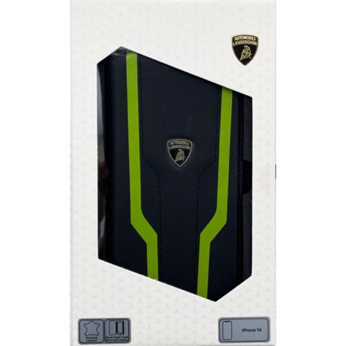 エアージェイ air-j ランボルギーニ iPhone11 Pro専用 本革+スエード調皮革 手帳型ケース LB-TPUFCIP14-HU/D17-GN