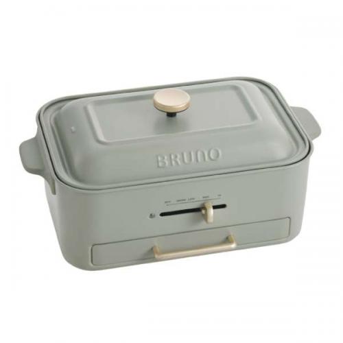 ブルーノ BRUNO コンパクトグリルホットプレート 角型 ヒーター式 減煙グリルプレート付属 グリーン BOE109-GR