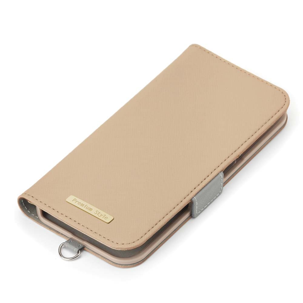 PGA iPhone 16用フリップカバー サフィアーノ調 ベージュ PG-24AFP04BE