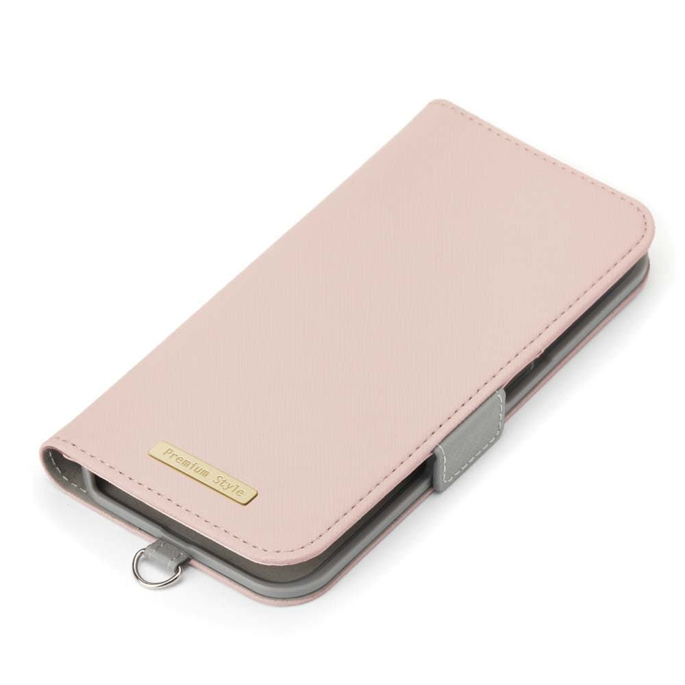 PGA iPhone 16用 フリップカバー [サフィアーノ調/ピンク] Premium Style PG-24AFP06PK