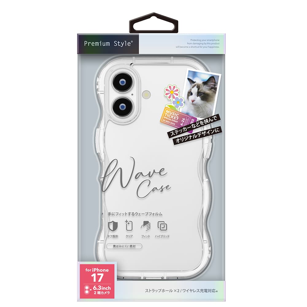 PGA iPhone 17用ウェーブケース クリア PG-25AWH01CL