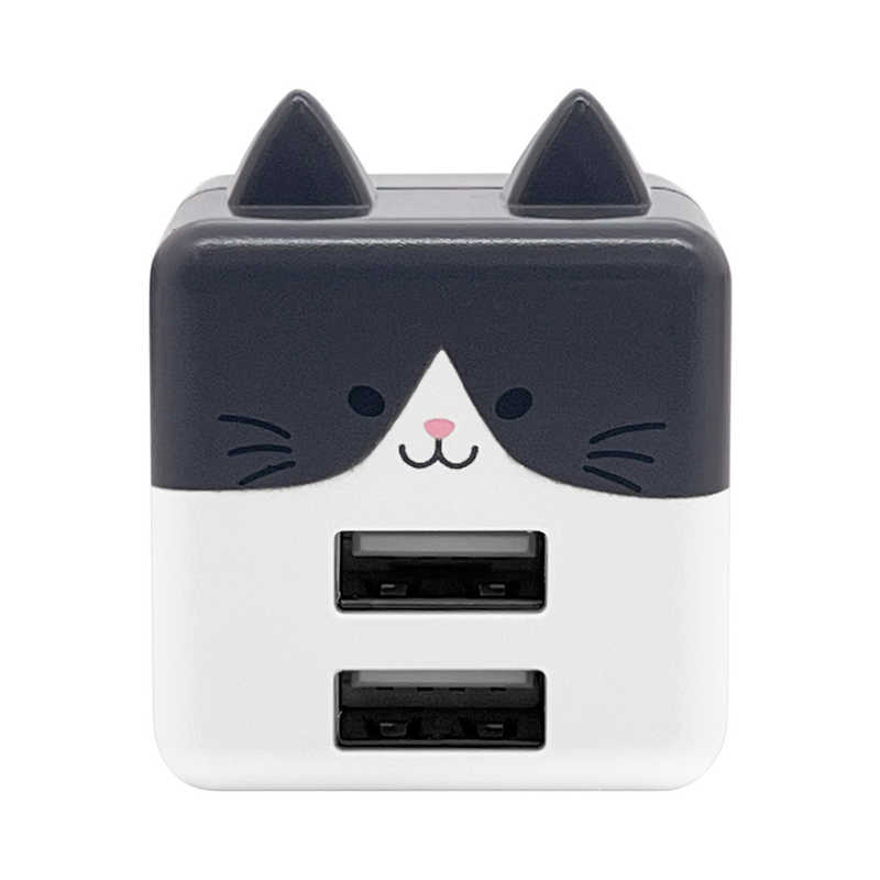 ラスタバナナ RastaBanana USB2ポート モバにゃー AC充電器 計2．4A ハッチ RAC2A2A02HAC