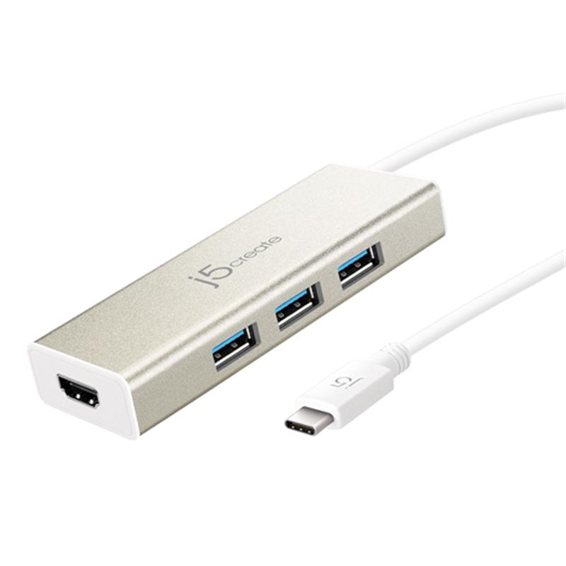 j5 create USB Type-C to 3ポートUSB&HDMI マルチハブ シャンパンゴールド JCH451