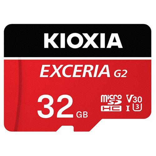 KIOXIA キオクシア EXCERIA G2 マイクロSDHC UHS-I メモリカード レッド　容量：32GB KMU-B032GR