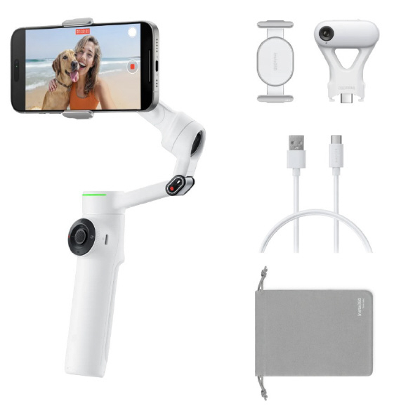 Insta360 Flow 2 Pro AI追跡搭載 3軸スマホ用ジンバル AIトラッカーバンドル サミットホワイト CINSABQB-FLOW225