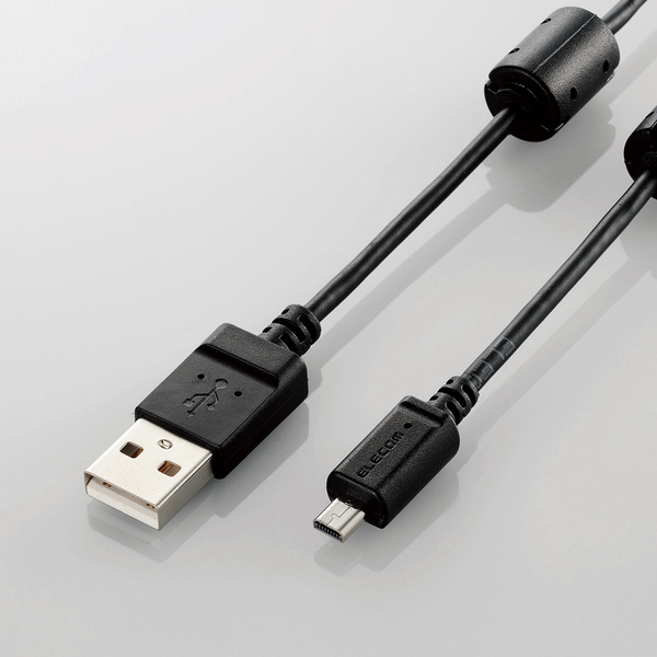 エレコム ELECOM カメラ接続用USBケーブル(平型mini8pinタイプ) 0．5m ブラック DGW-F8UF05BK