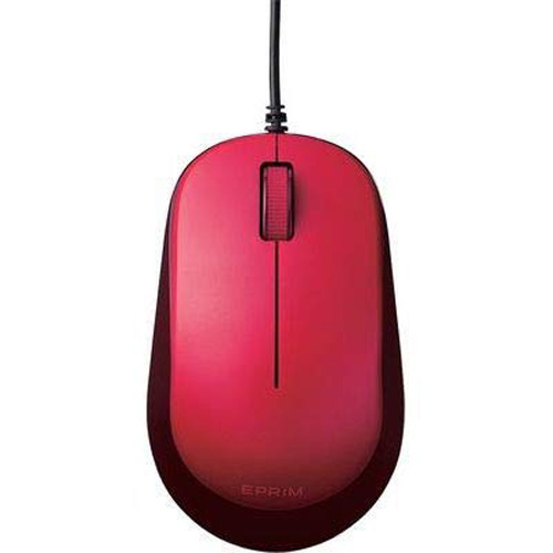 ELECOM BlueLEDマウス EPRIM 有線 3ボタン Mサイズ レッド M-Y8UBRD エレコム