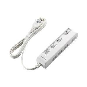 エレコム ELECOM 個別スイッチ付 省エネタップ 横挿しタイプ(4個口・2.0m) ホワイト T-E5C-2420WH