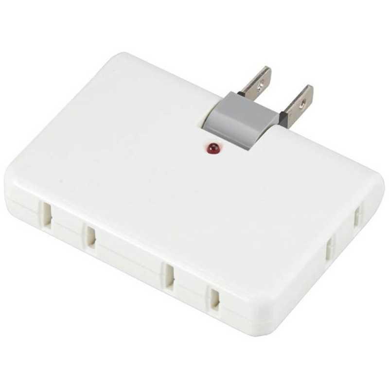 ヤザワ YAZAWA コーナータップ ホワイト 直挿し 4個口 スイッチ無 Y02CK400WH